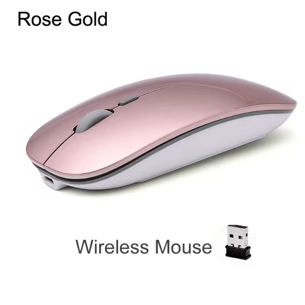 UltraSilent Rechargeable Wireless Optical Mouse UltraThin 24 G Mini USB Mouse For Laptop PC 8