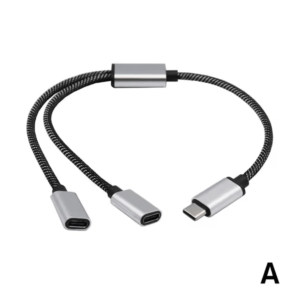 TriExpand 3Port USBC Hub Adapter OnetoTwo TypeC Splitter For Phones Tablets Computers 4