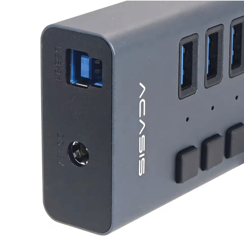 PowerMax 16Port USB 30 Hub HighSpeed Multiport Splitter With OnOff Switch Power Adapter 3