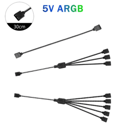 5v 3-pin addressable argb female to female splitter extension cable for extending pc computer fans