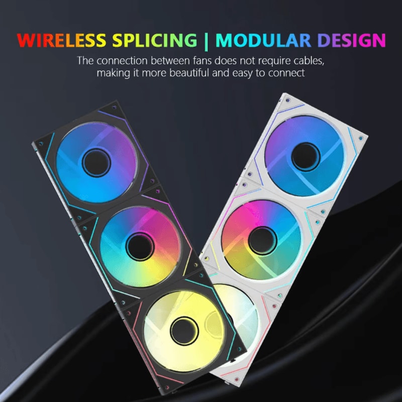 JUMPEAK MX120 360 Mm ARGB Cooling Fan Kit Modular Wireless Splicing PC Case Fans With Infinite Mir 2