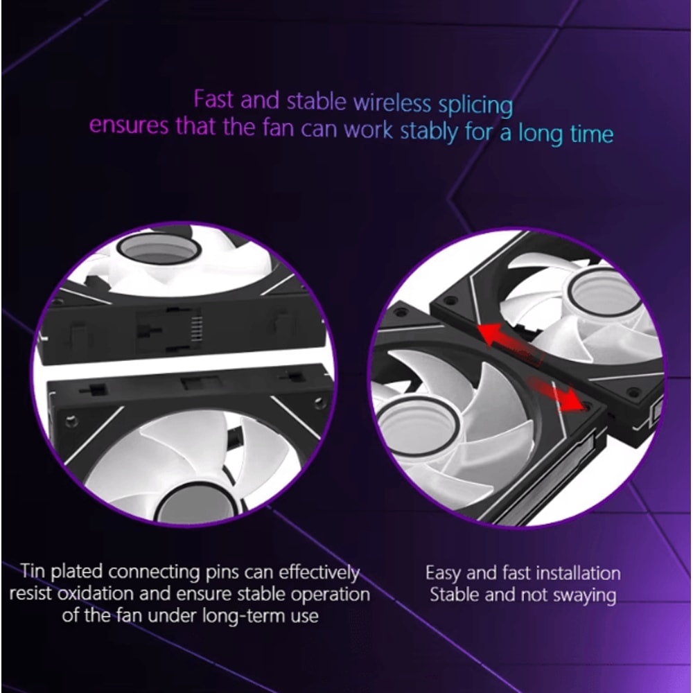 JUMPEAK MX120 360 Mm ARGB Cooling Fan Kit Modular Wireless Splicing PC Case Fans With Infinite Mir 3