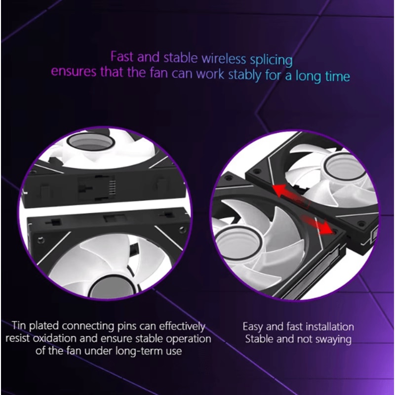 JUMPEAK MX120 360 Mm ARGB Cooling Fan Kit Modular Wireless Splicing PC Case Fans With Infinite Mir 3