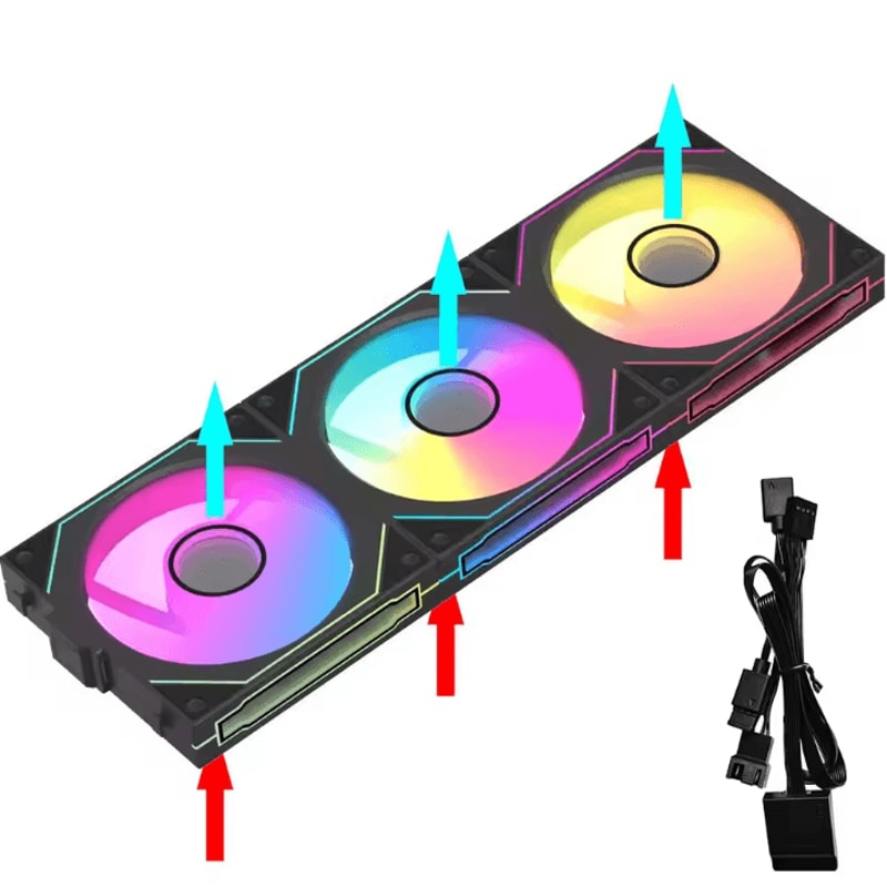 JUMPEAK MX120 360 Mm ARGB Cooling Fan Kit Modular Wireless Splicing PC Case Fans With Infinite Mir 6