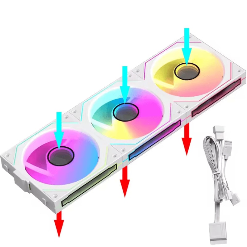JUMPEAK MX120 360 Mm ARGB Cooling Fan Kit Modular Wireless Splicing PC Case Fans With Infinite Mir 9