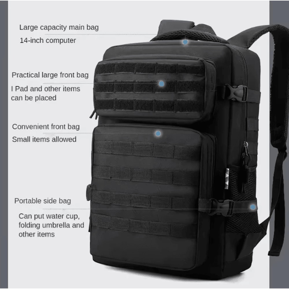 TrailMaster 35L Waterproof Tactical Backpack 1000D Nylon Outdoor Rucksack For Camping Hiking 1