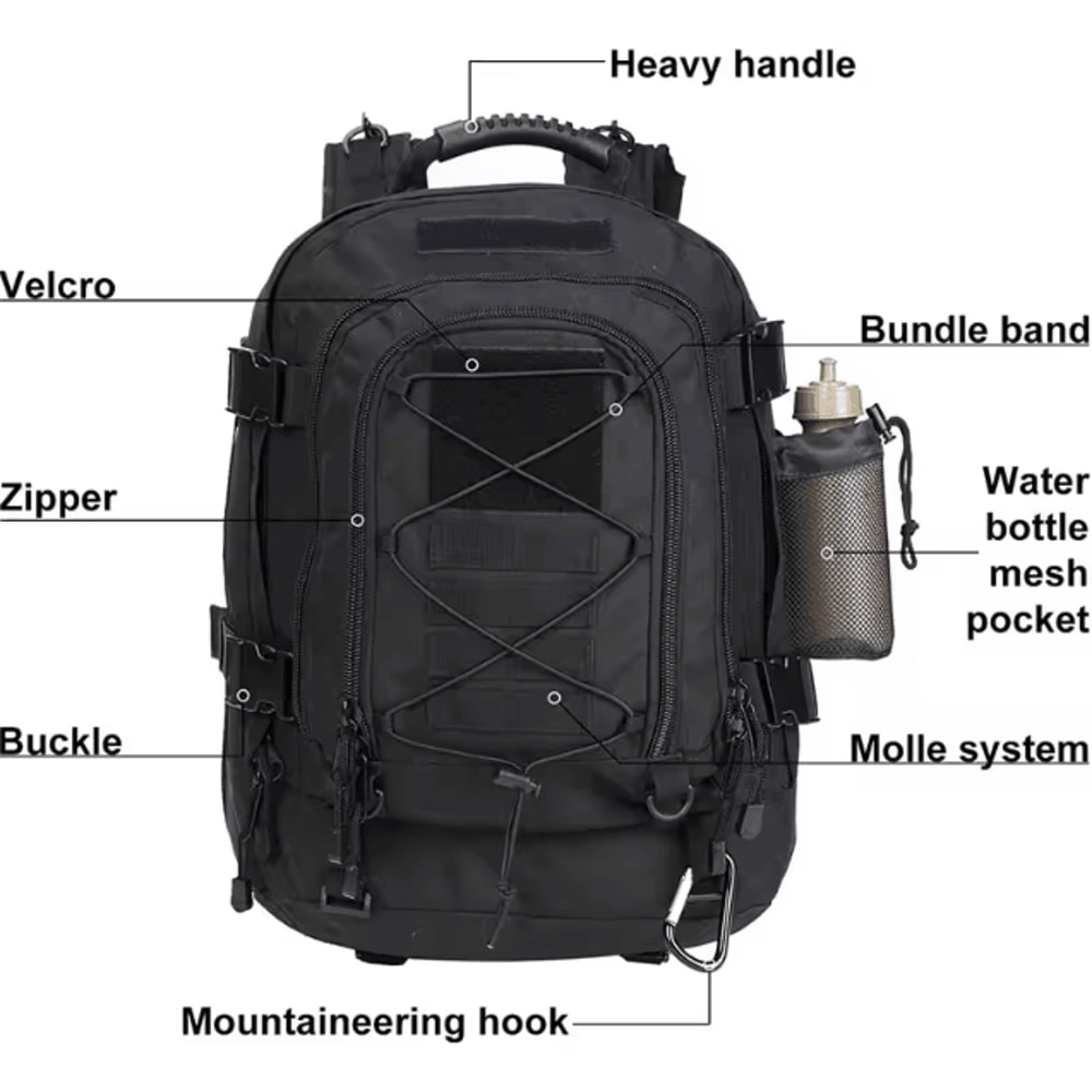 BattlePro 60 L Military Tactical Backpack MOLLE Assault Rucksack For Outdoor Travel Hiking Campin 2