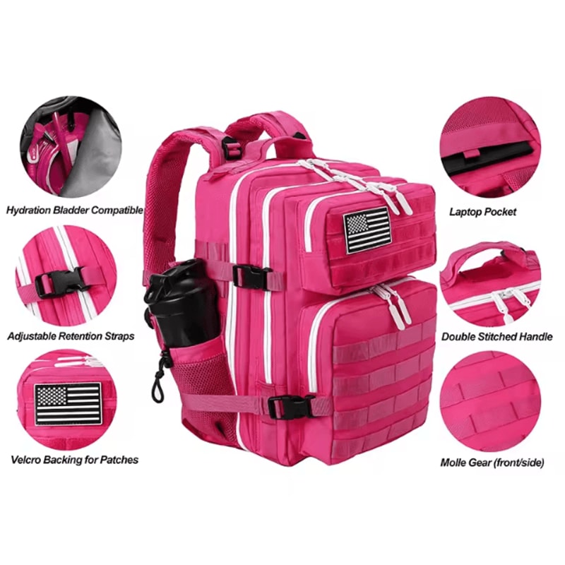 LHI 25 L Tactical Sports Backpack Compact Outdoor Rucksack With Bottle Holder For Fitness Travel 1