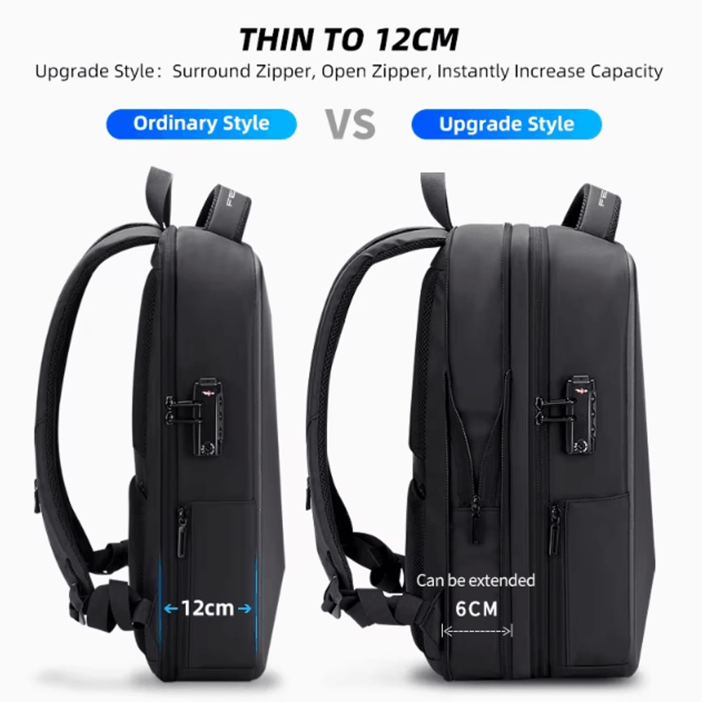 Fenruien AntiTheft Waterproof Laptop Backpack USB Charging Travel Business School Bag 2
