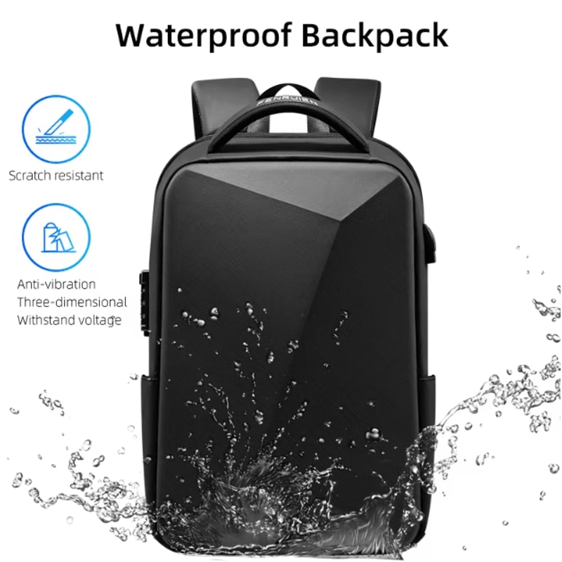 Fenruien AntiTheft Waterproof Laptop Backpack USB Charging Travel Business School Bag 4