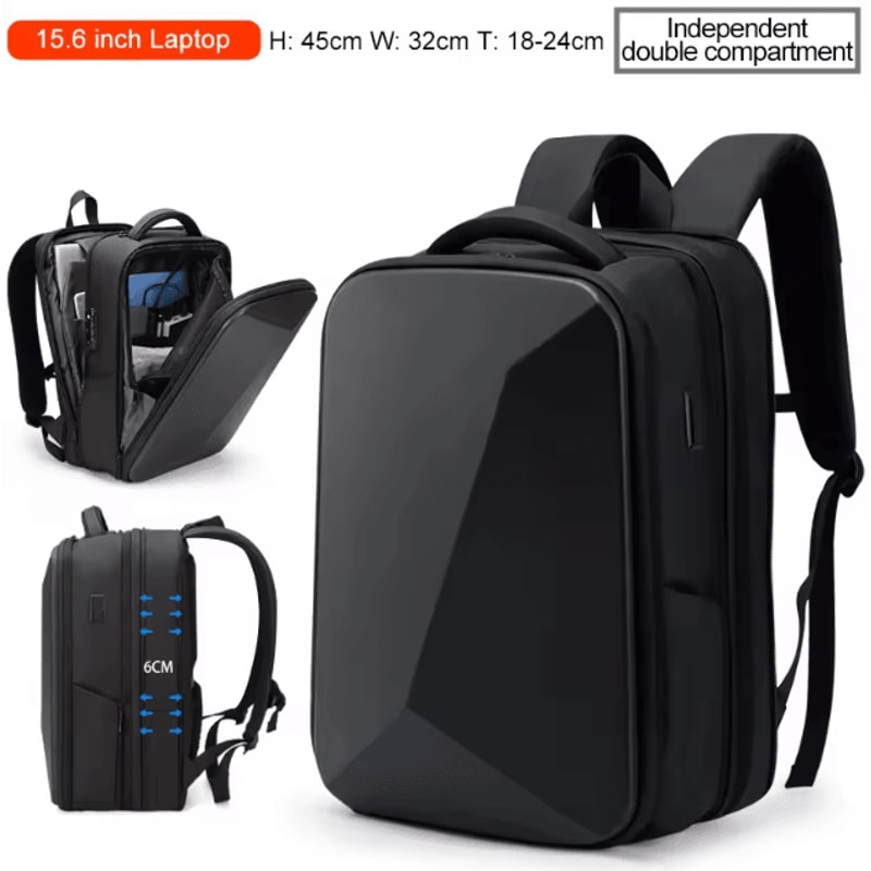 Fenruien AntiTheft Waterproof Laptop Backpack USB Charging Travel Business School Bag 9