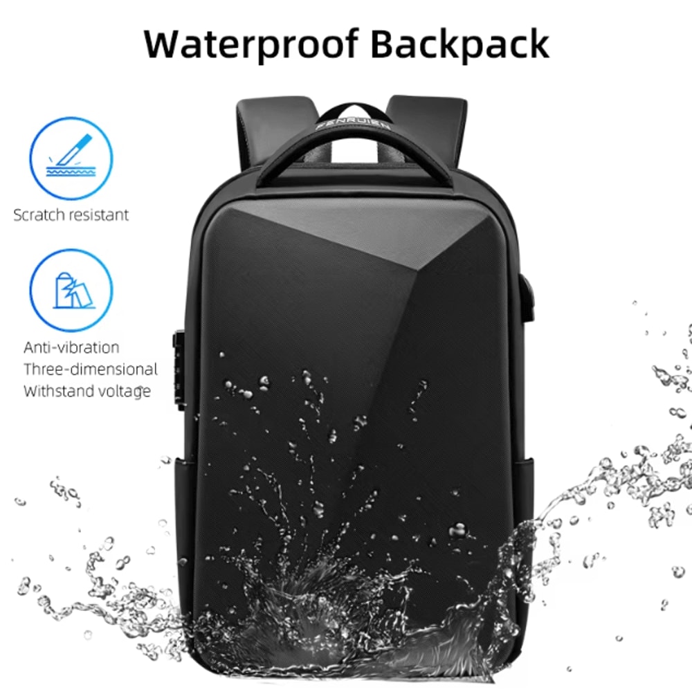 Fenruien AntiTheft Waterproof Laptop Backpack USB Charging Travel Business School Bag 6
