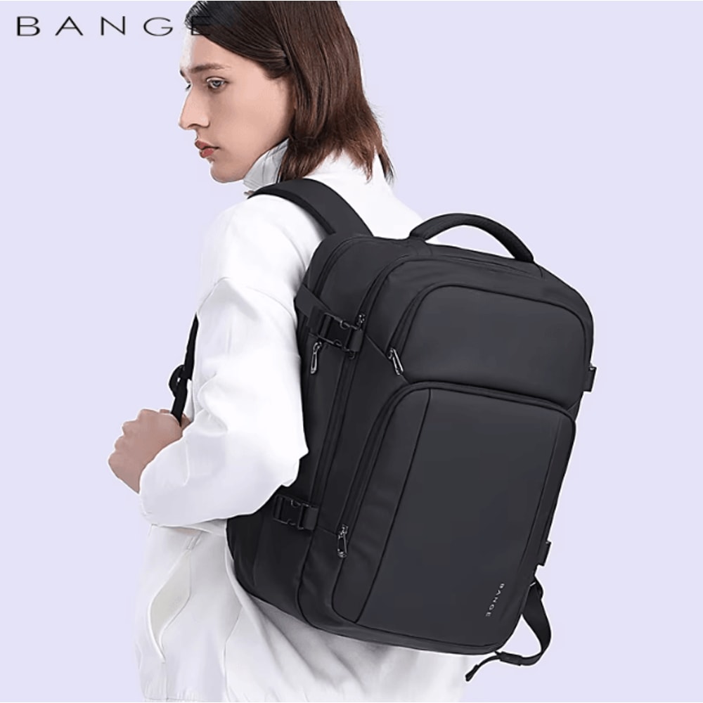 BANGE 40L USB Charging Laptop Backpack Large Waterproof Oxford Travel Business Bag For 156Inches 3