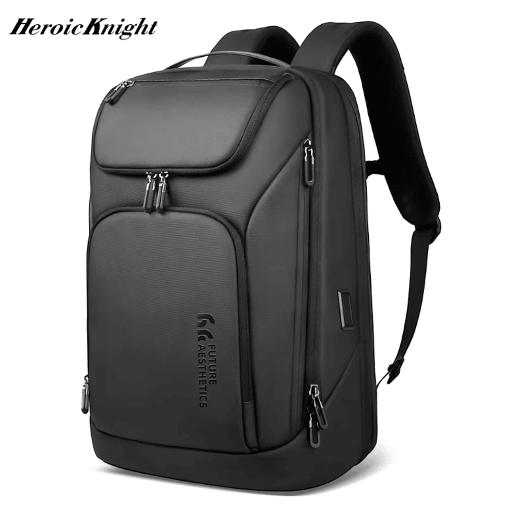 Heroic Knight 173Inch Business Laptop Backpack Waterproof HighCapacity Travel Bag With USB Chargin 0