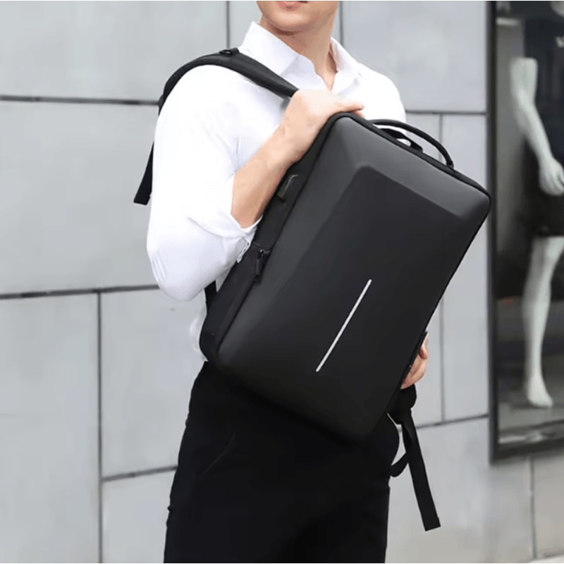 Fortress Hard Shell AntiTheft Backpack HighCapacity Travel USB Charging Business Laptop Bag For M 1