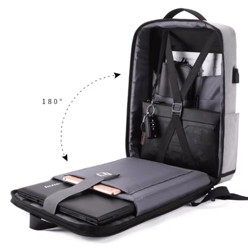 Fortress Hard Shell AntiTheft Backpack HighCapacity Travel USB Charging Business Laptop Bag For M 2