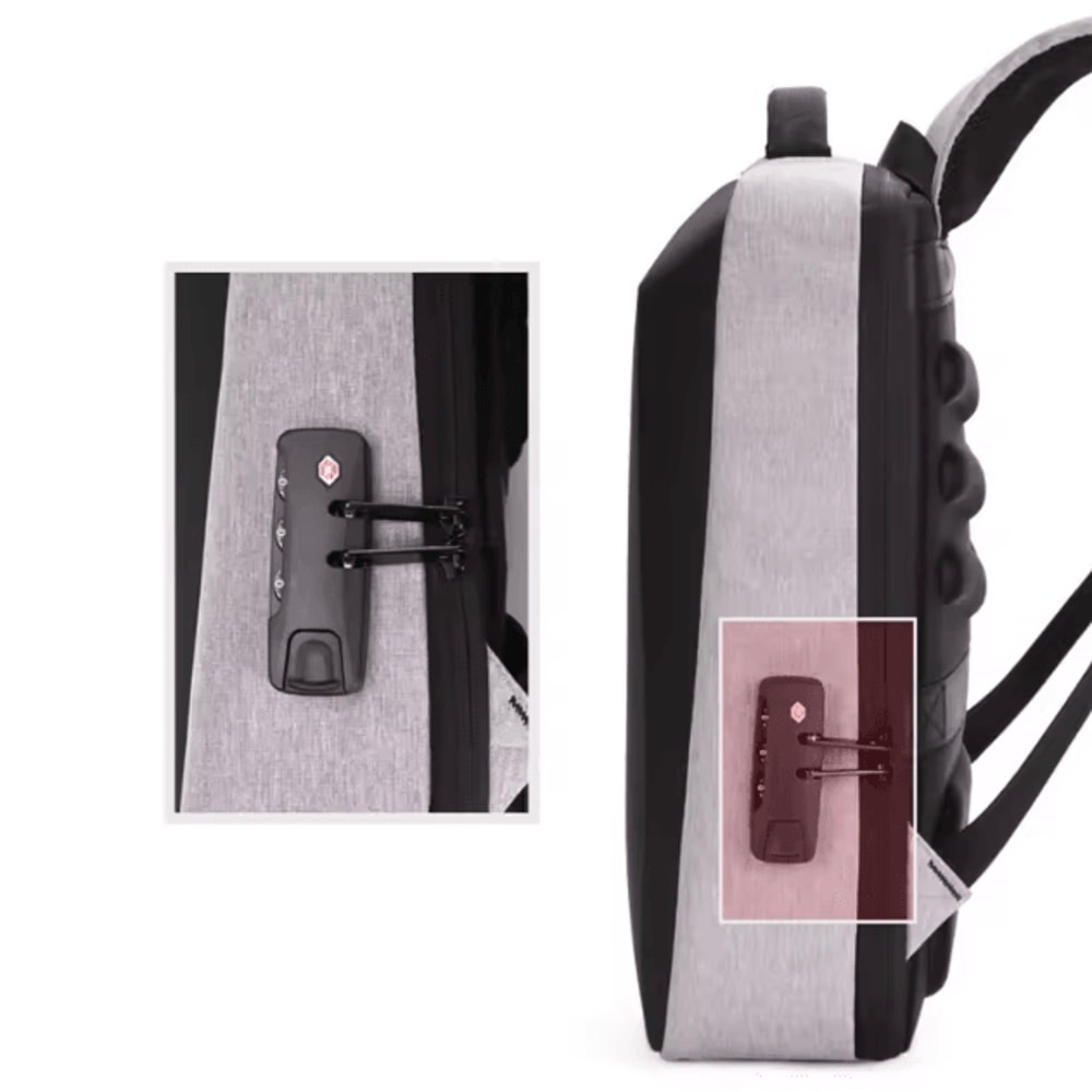 Fortress Hard Shell AntiTheft Backpack HighCapacity Travel USB Charging Business Laptop Bag For M 4