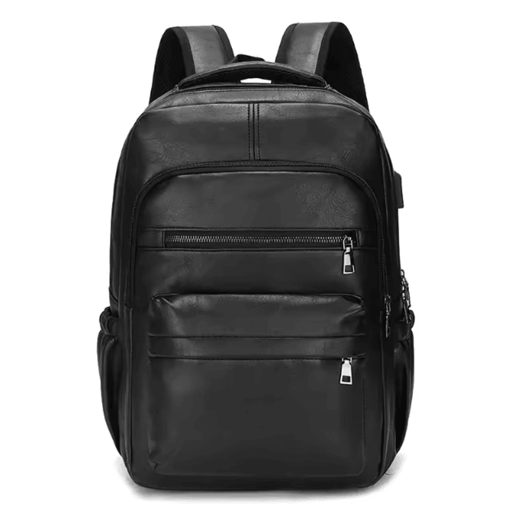 UrbanEdge USB Charging PU Leather Laptop Backpack Large Capacity Computer School Bag For Teenage 4