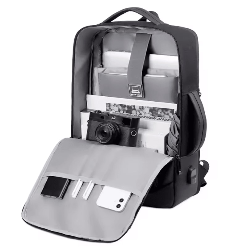 TitanPro 17Inch Business Laptop Backpack Waterproof Expandable USB Charging Bag For Men 3