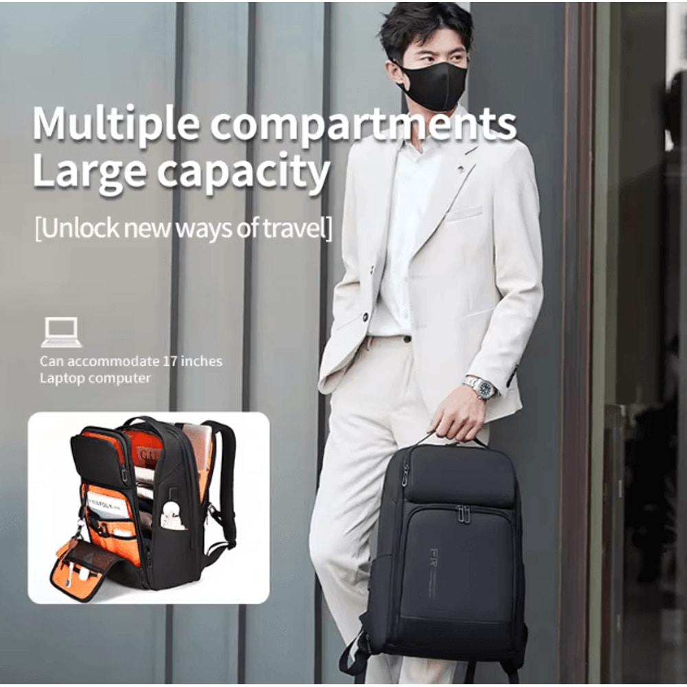 Fenruien 35L Business Waterproof Laptop Backpack USB Charging Bag Fit 156Inch For Travel Work 2