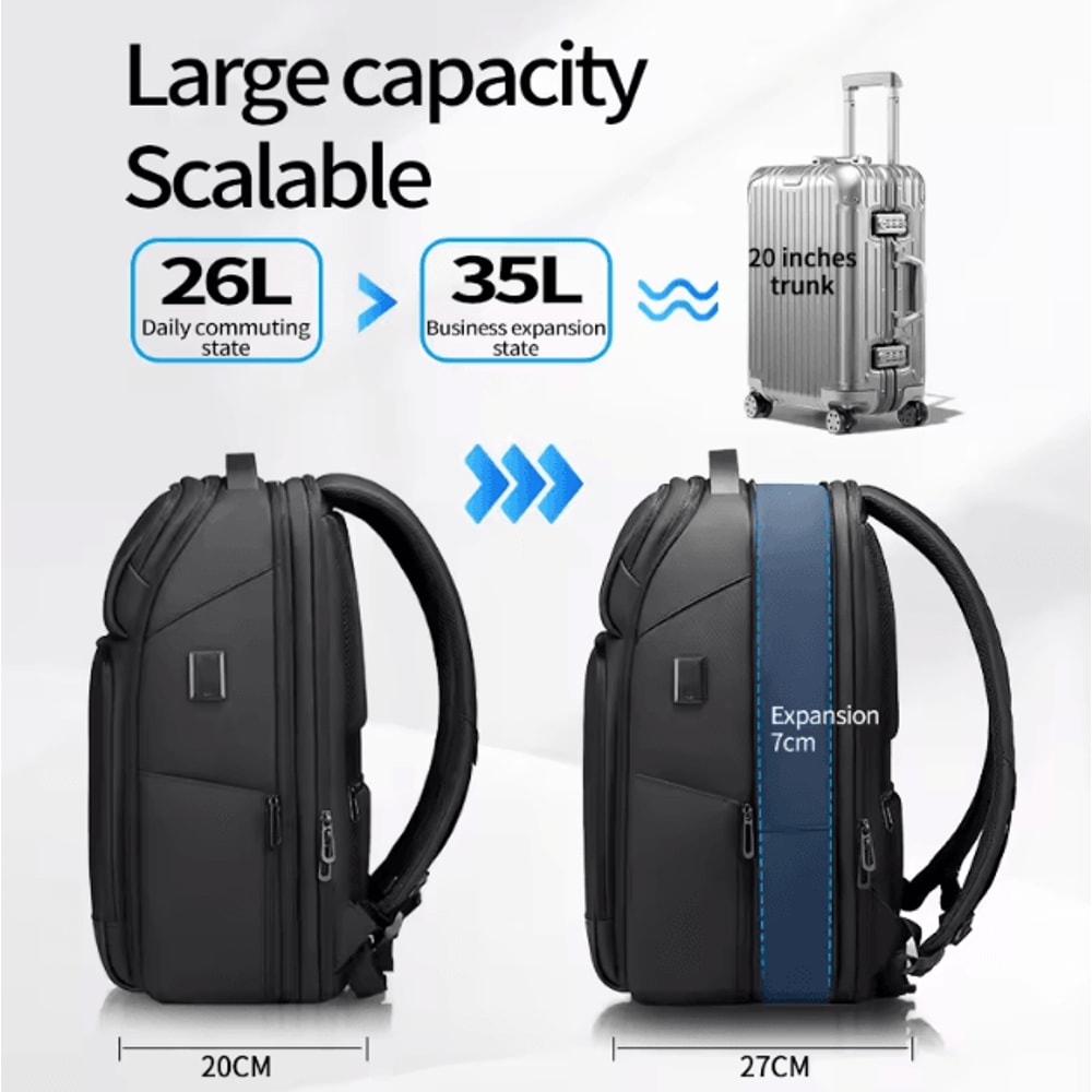 Fenruien 35L Business Waterproof Laptop Backpack USB Charging Bag Fit 156Inch For Travel Work 4