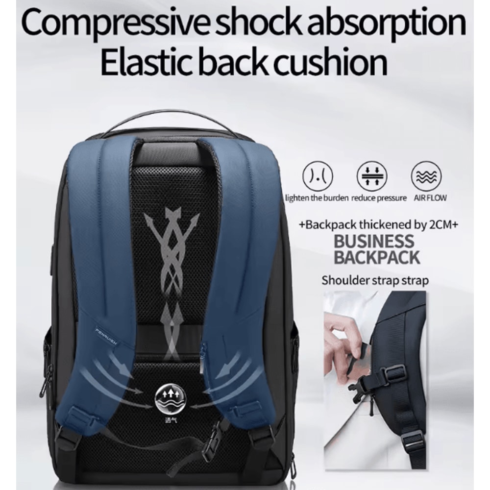 Fenruien 35L Business Waterproof Laptop Backpack USB Charging Bag Fit 156Inch For Travel Work 5