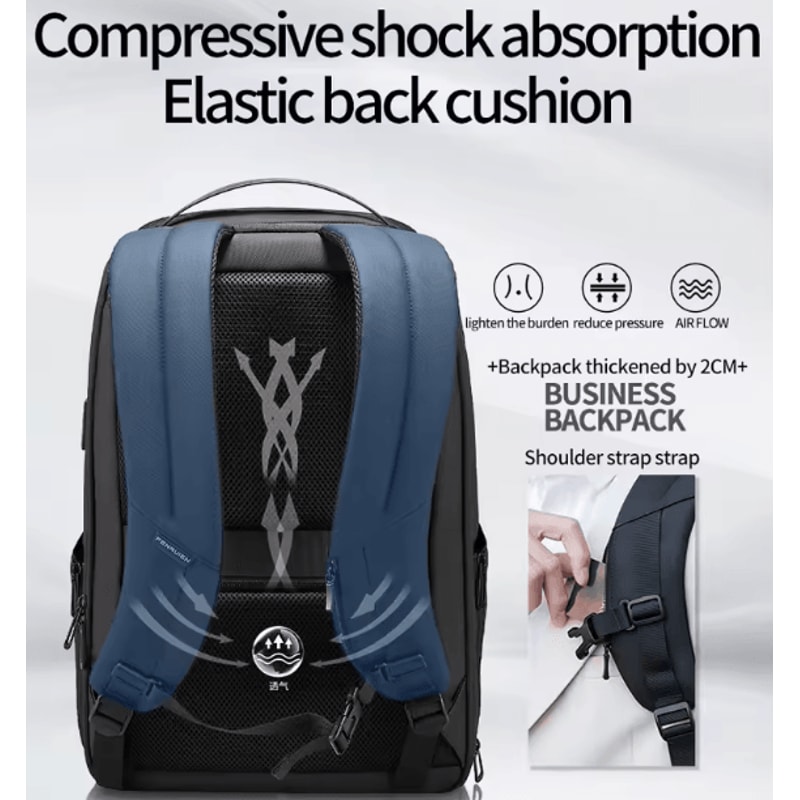 Fenruien 35L Business Waterproof Laptop Backpack USB Charging Bag Fit 156Inch For Travel Work 5