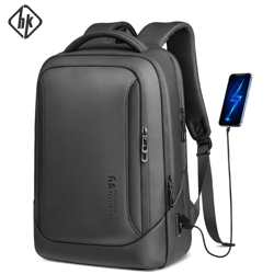 hk mens designer waterproof laptop backpack – multi-use school, business & travel bag with usb charging
