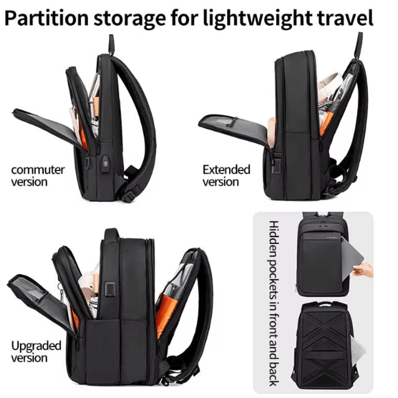 Fenruien Multifunction Waterproof Backpack USB Charging School Business Bag Fit 156Inch Laptop 2