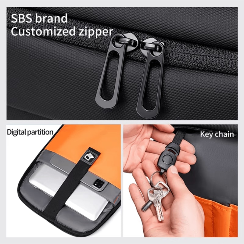 Fenruien Multifunction Waterproof Backpack USB Charging School Business Bag Fit 156Inch Laptop 3