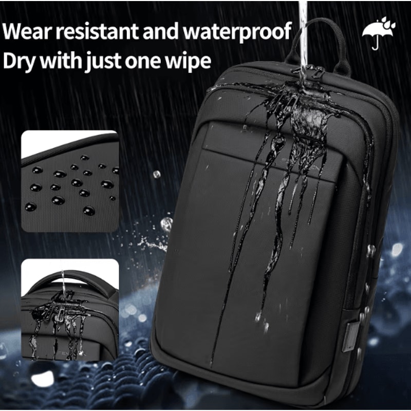 Fenruien Multifunction Waterproof Backpack USB Charging School Business Bag Fit 156Inch Laptop 4