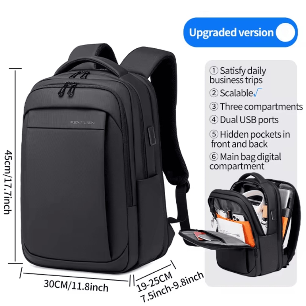 Fenruien Multifunction Waterproof Backpack USB Charging School Business Bag Fit 156Inch Laptop 5