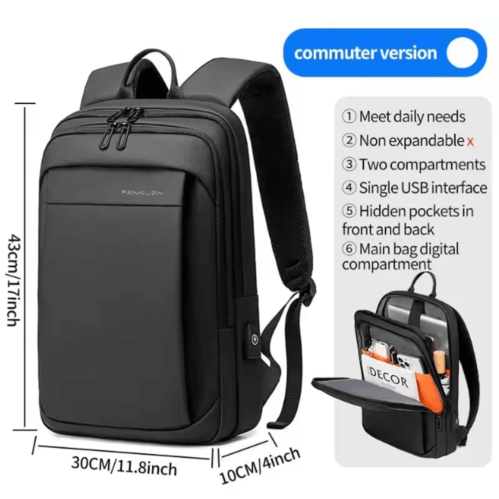 Fenruien Multifunction Waterproof Backpack USB Charging School Business Bag Fit 156Inch Laptop 7