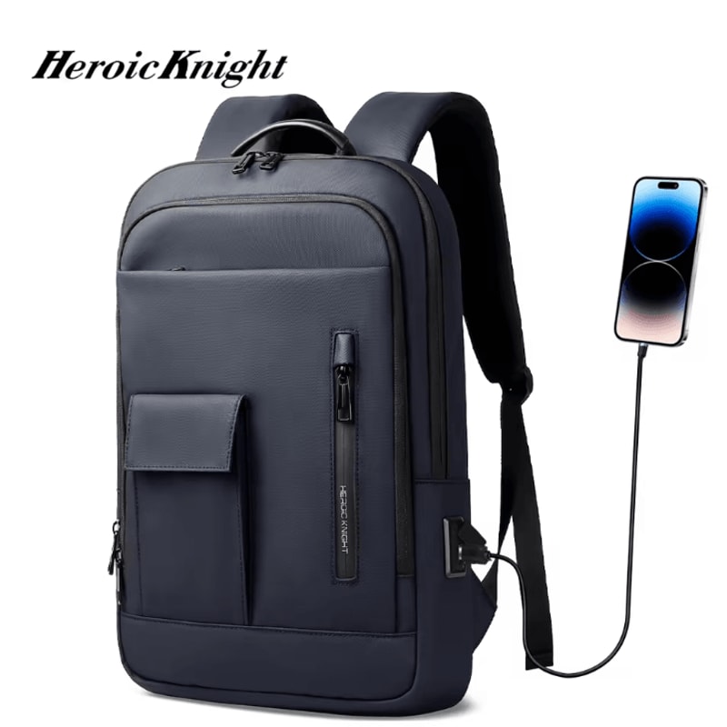 Heroic Knight Multifunctional Laptop Backpack Stylish Waterproof Slim USB Charging Business Backpa 0