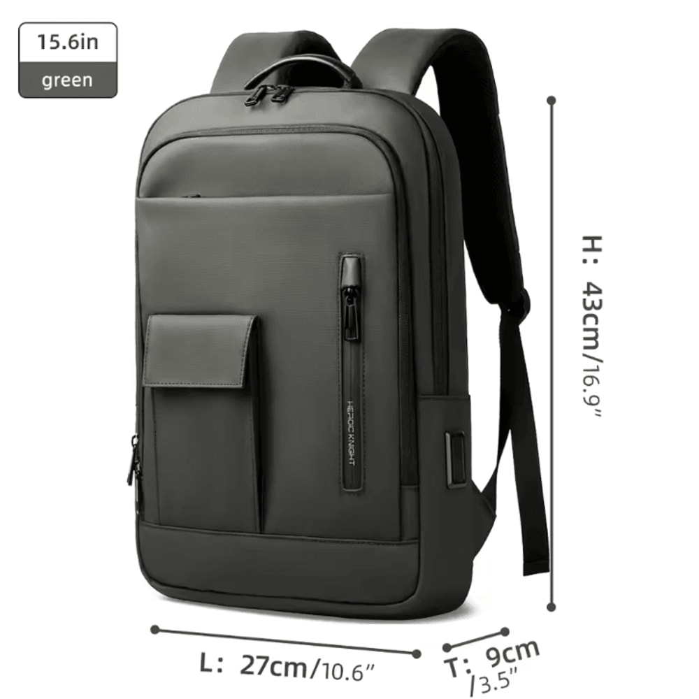 Heroic Knight Multifunctional Laptop Backpack Stylish Waterproof Slim USB Charging Business Backpa 9