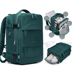 novagear 15.6-inch womens travel & laptop backpack – usb charging waterproof school & business bag with shoe compartmen