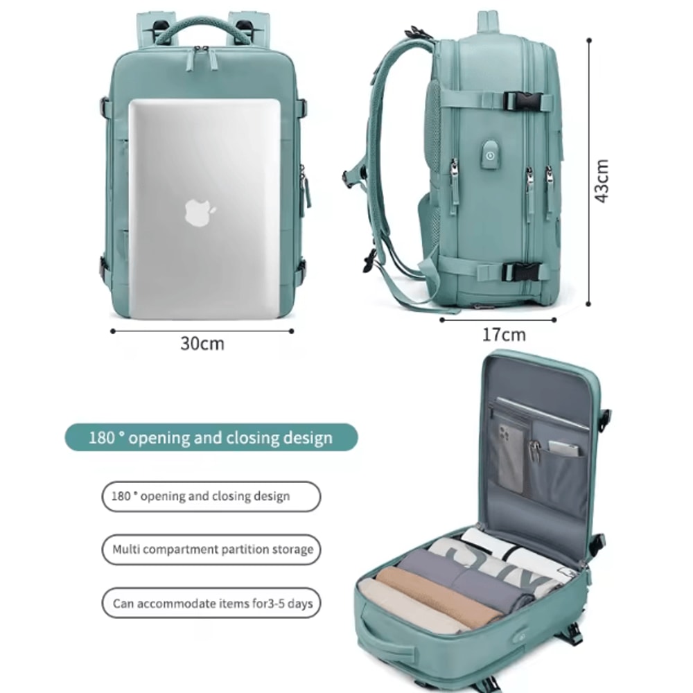 NovaGear 156Inch Womens Travel Laptop Backpack USB Charging Waterproof School Business Bag With 3