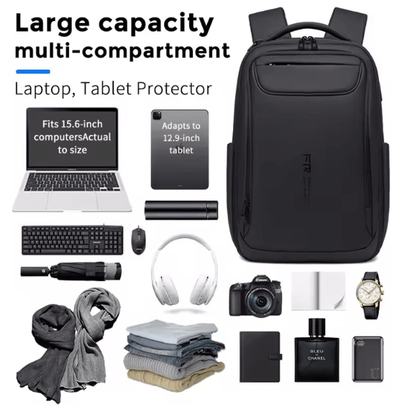 FENRUIEN 30 USB Charging Backpack Large Capacity Multifunction Waterproof School Business Bag For 2