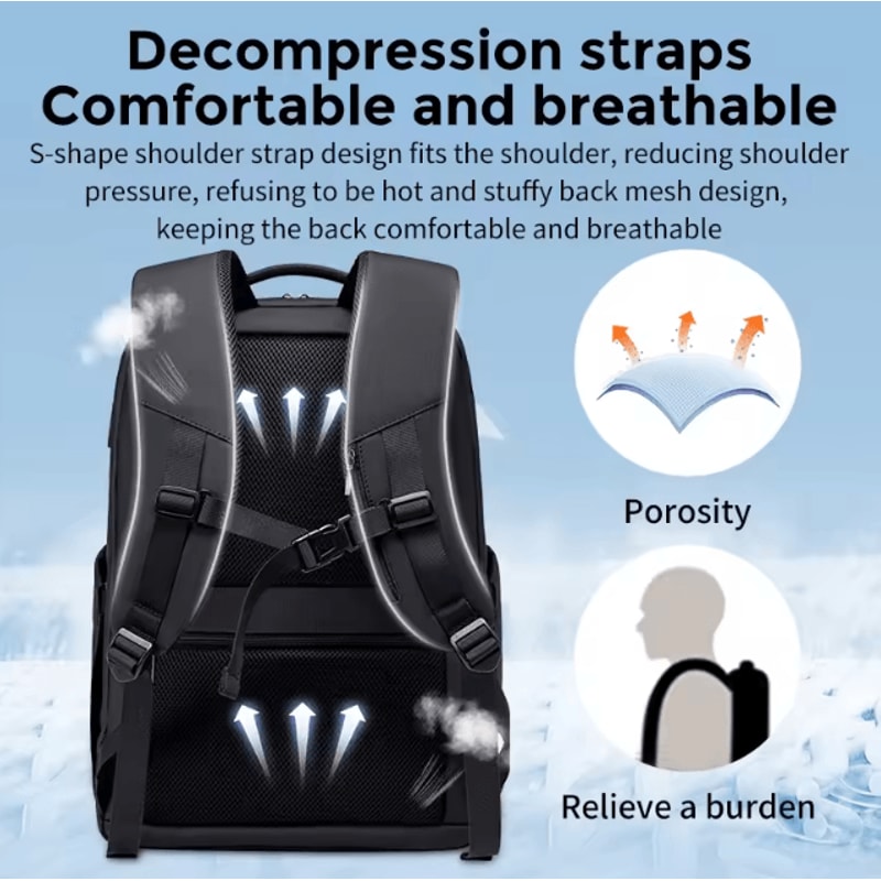 FENRUIEN 30 USB Charging Backpack Large Capacity Multifunction Waterproof School Business Bag For 5