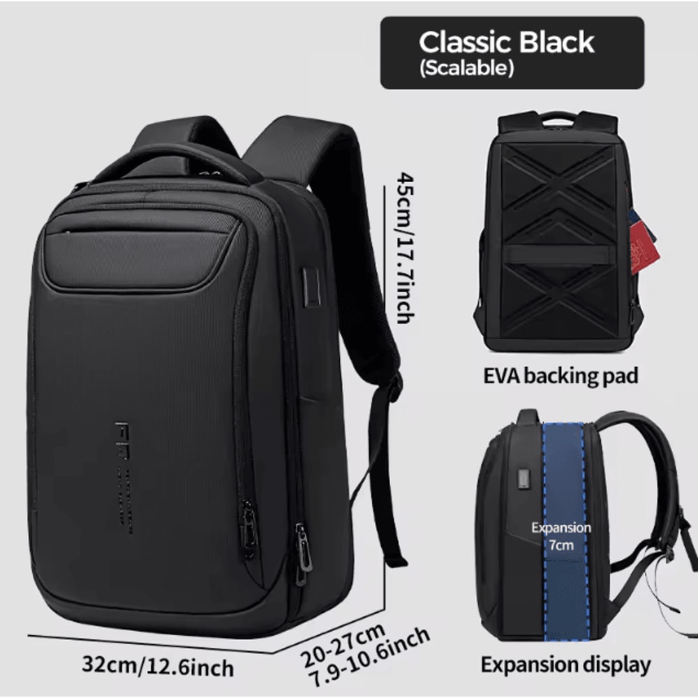 FENRUIEN 30 USB Charging Backpack Large Capacity Multifunction Waterproof School Business Bag For 8
