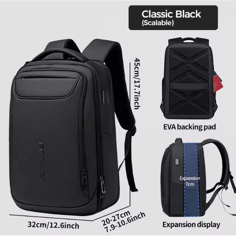 FENRUIEN 30 USB Charging Backpack Large Capacity Multifunction Waterproof School Business Bag For 8