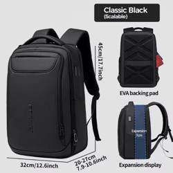 heroic knight slim 15.6-inch laptop backpack – waterproof business & school bag with usb charging
