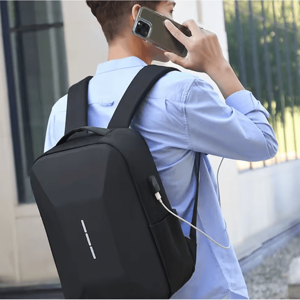 SecurePort 17Inch Portable Casual Laptop Backpack Large Capacity Waterproof Daypack With USB Charg 2