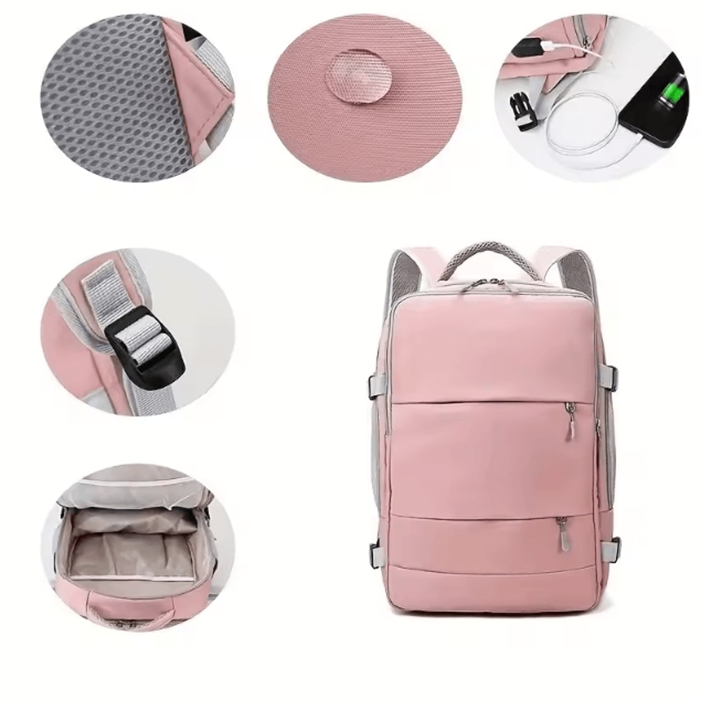 VoyagerPro Womens Multifunction Travel Backpack Large Capacity Waterproof Bag With Shoe Storage 3