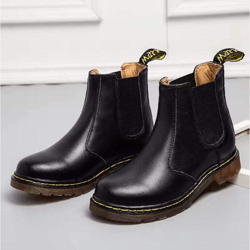 EdgeStride Unisex Leather Chelsea Boots Autumn Breathable Ankle Platform Shoes 5