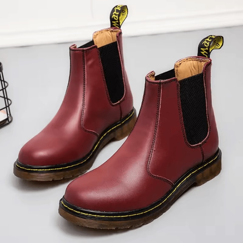 EdgeStride Unisex Leather Chelsea Boots Autumn Breathable Ankle Platform Shoes 6