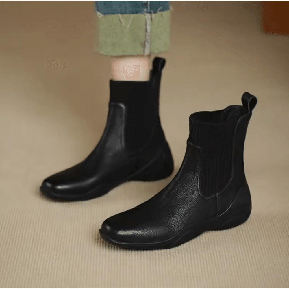 NovaFlex 2025 Womens Soft Leather Sock Boots Stretch Chelsea AutumnWinter Fashion Boots 3