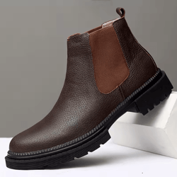 heritagecraft mens genuine leather chelsea boots – casual slip-on ankle footwear (vintage style)