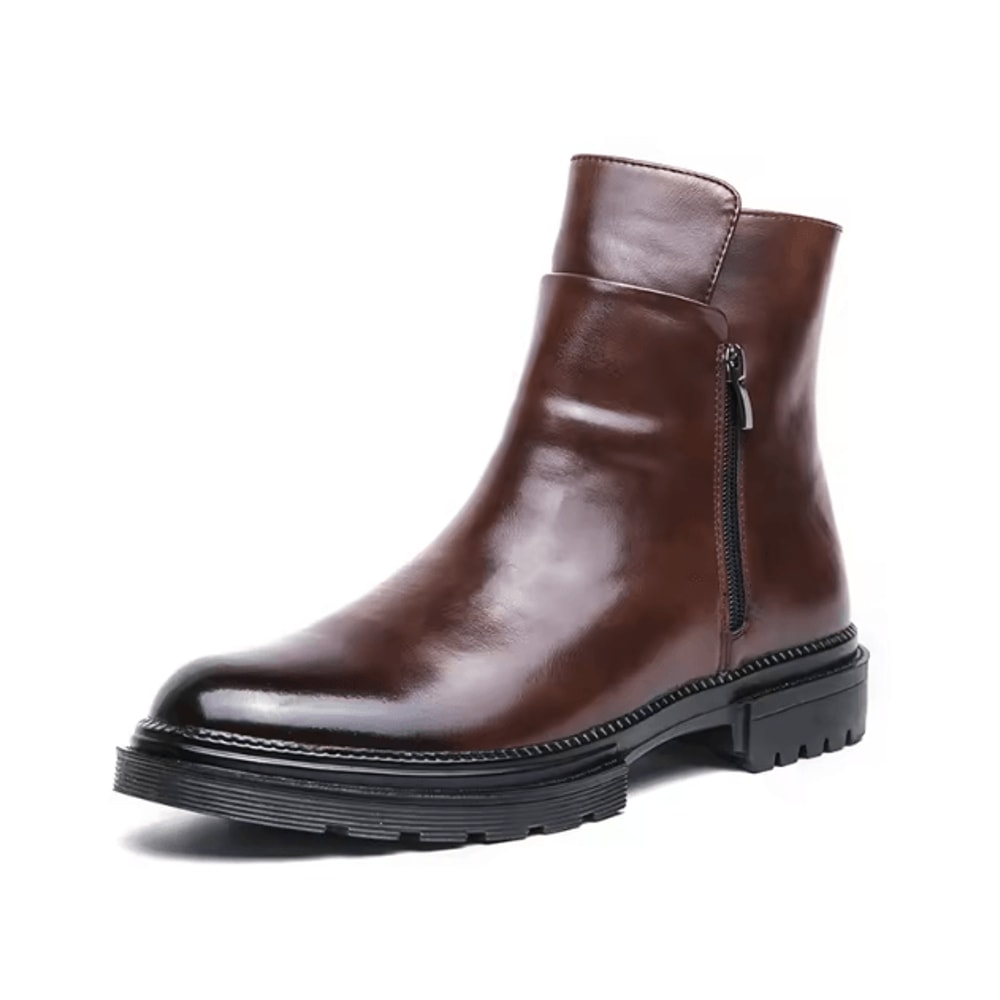 AscendElite Mens HeightIncreasing Leather Chelsea Boots British Style Casual Business Ankle Shoes 5