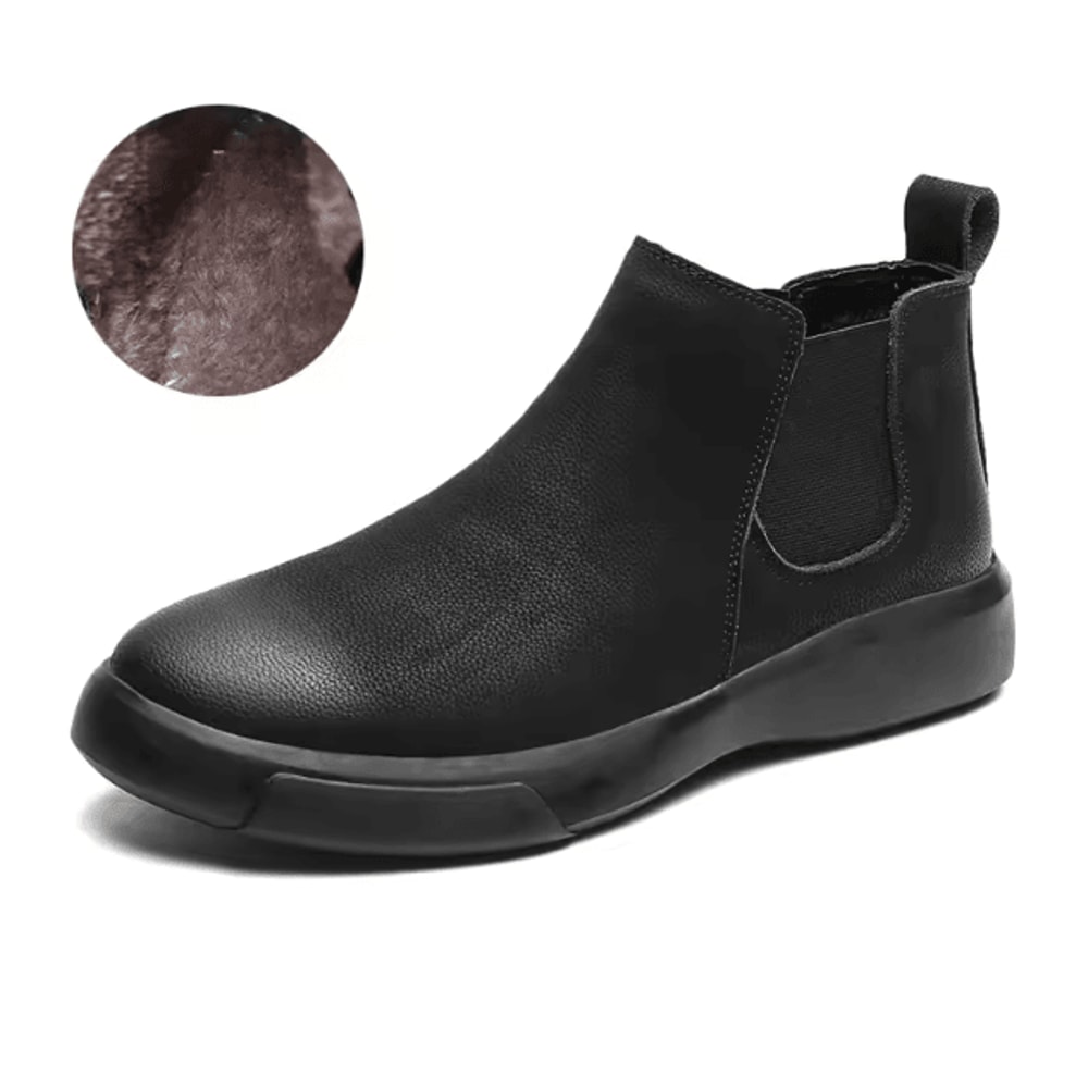 ArcticGuard Mens Fur Lined Leather Chelsea Boots Winter High Top Casual Outdoor Work Shoes 4